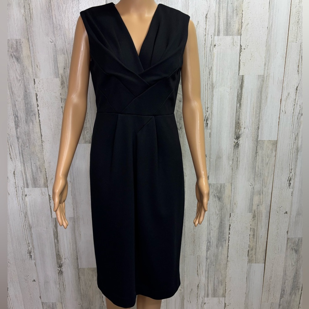 Adrienne Vittadini Black Sheath Midi Dress